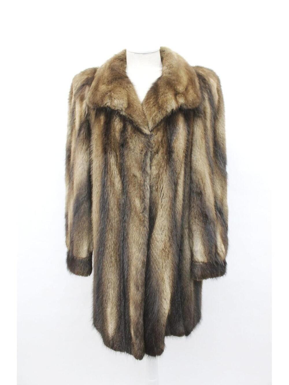 Mint Natural Muskrat Fur Coat Jacket Women Woman Size 6 Small